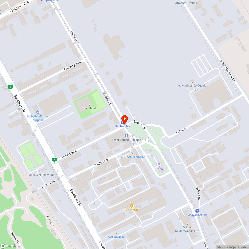 Kereszteződés kátyús bejelentés helye