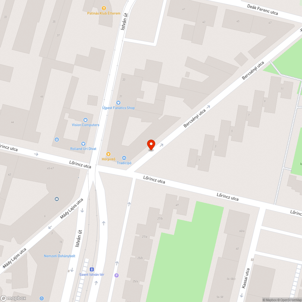 Botlásveszély a járdán bejelentés helye