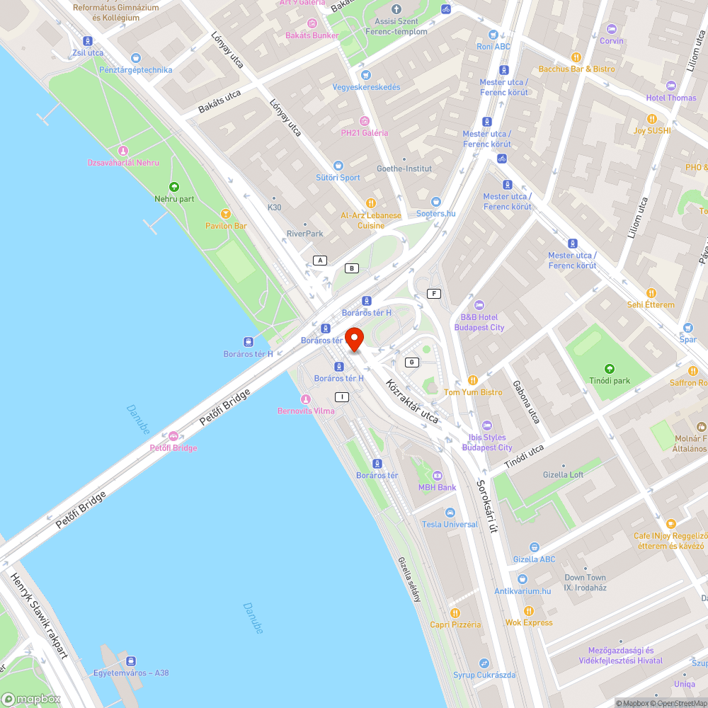 Nem működő BKK Futár kijelző bejelentés helye