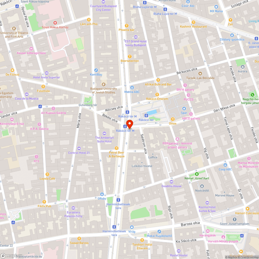 Sérült fedlap a Rákóczi térnél bejelentés helye