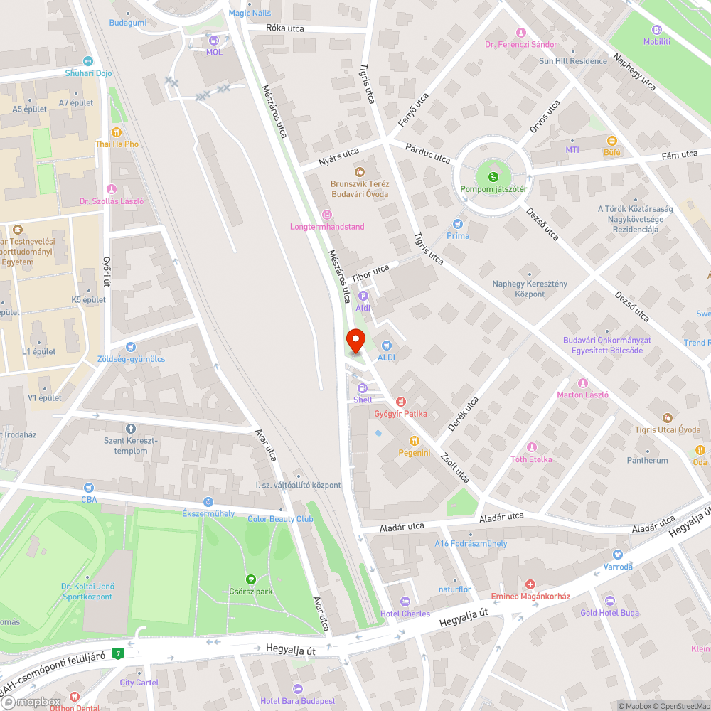 Mészáros utcai Shellnél megállni tilos tábla bejelentés helye