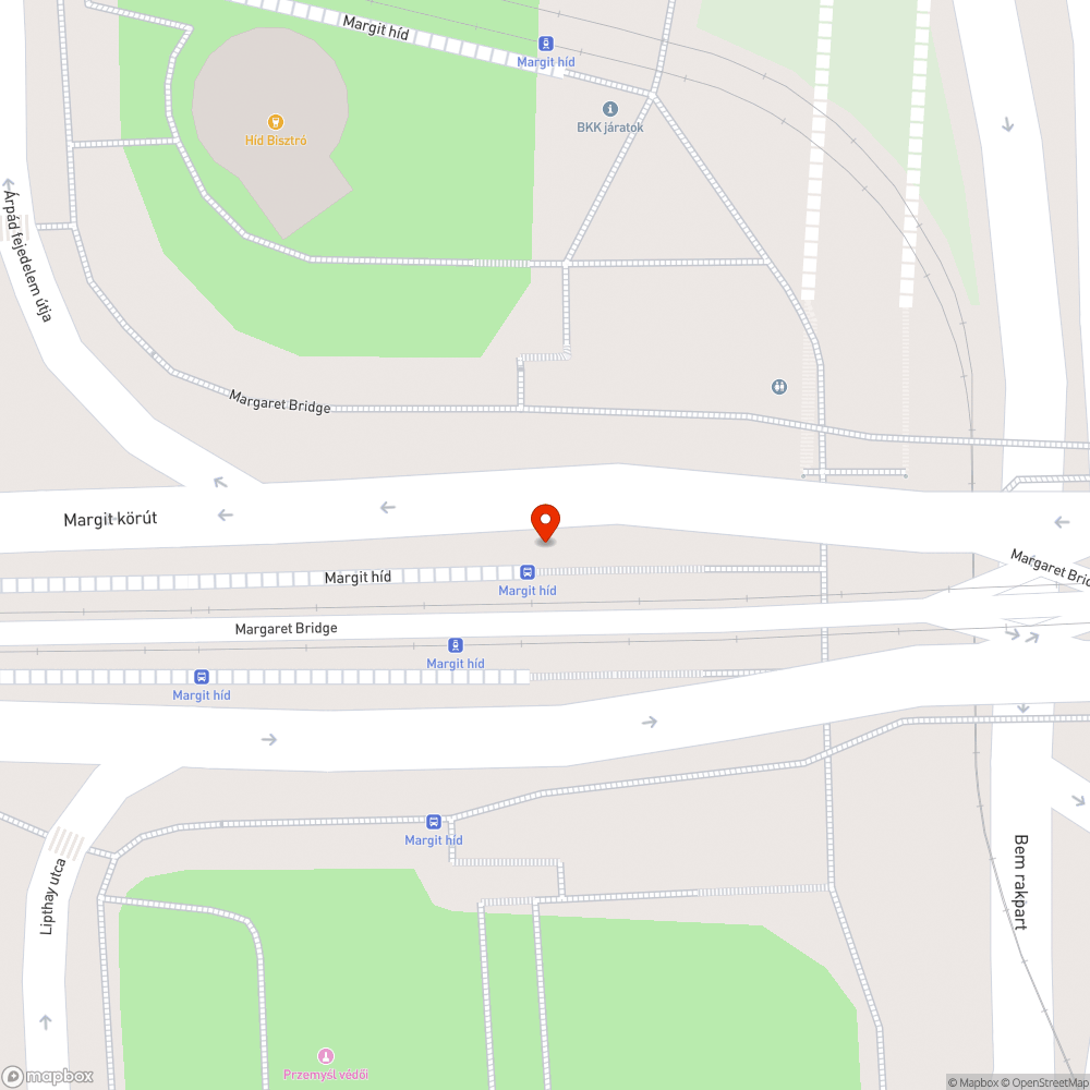 Margit híd - graffitis lépcső bejelentés helye