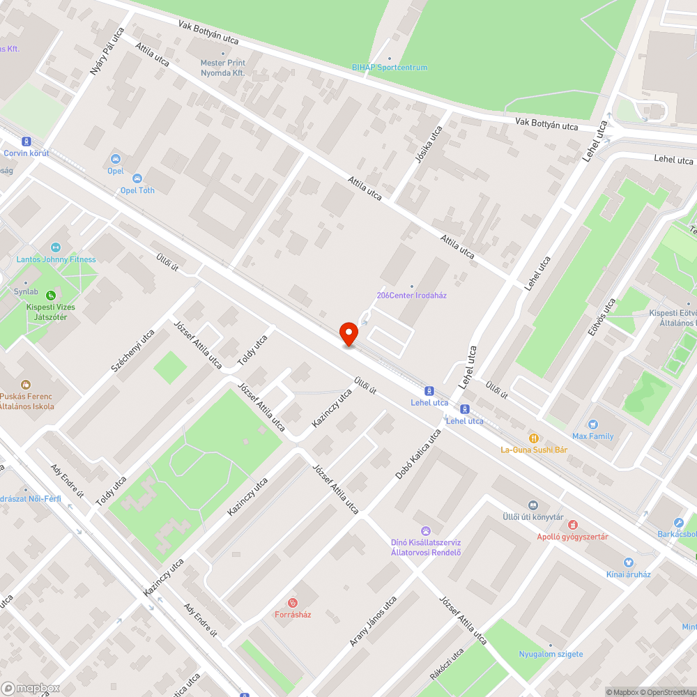 Kiégett lámpa bejelentés helye