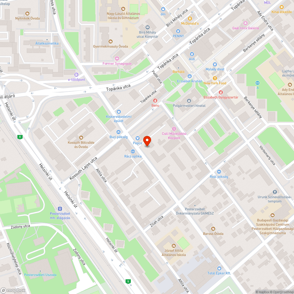 Üres fahely bejelentés helye