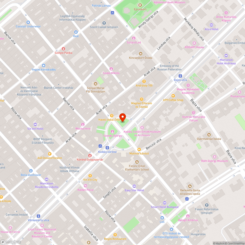 Kodály Körönd járdaszegély bejelentés helye