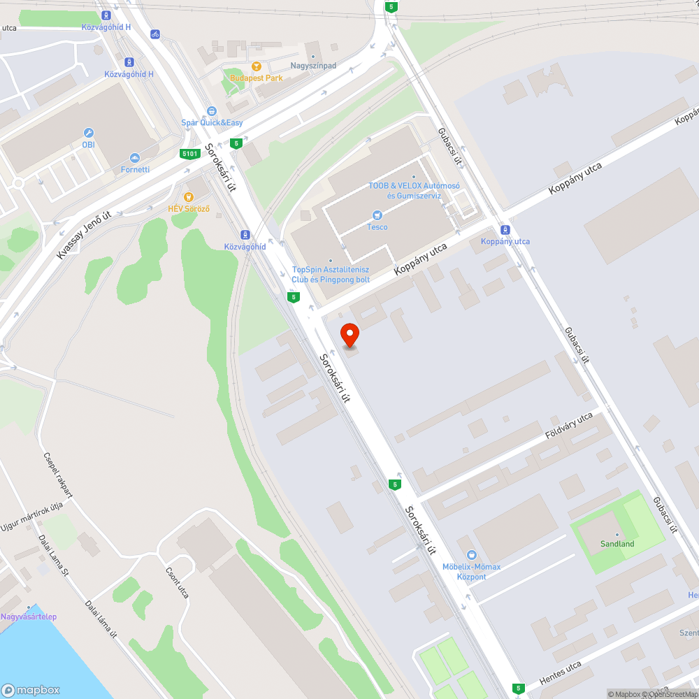 Megszűnő busz-kerékpársáv a Soroksárin 2. bejelentés helye