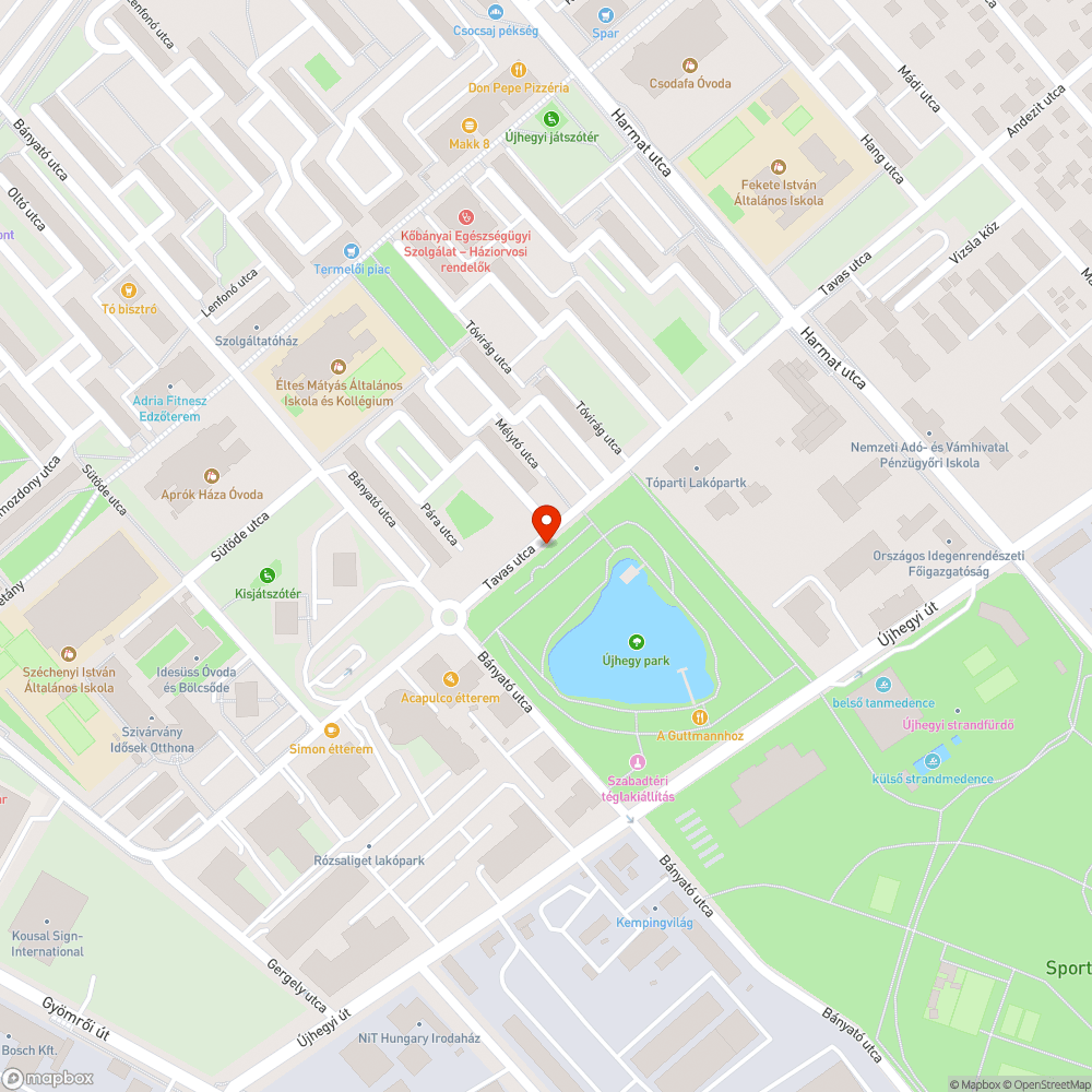 Kátyúk bejelentés helye