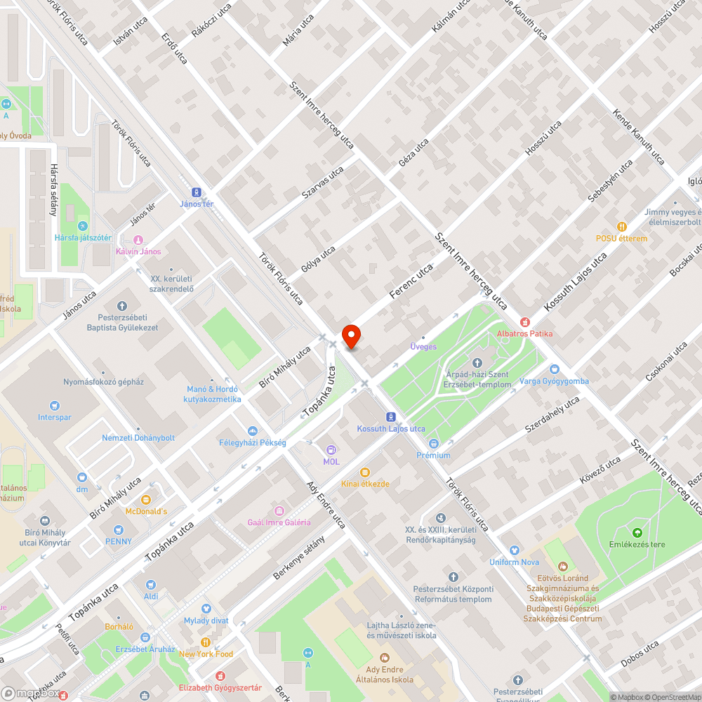 Lekopott járófelületű Forgalomirányitás bejelentés helye