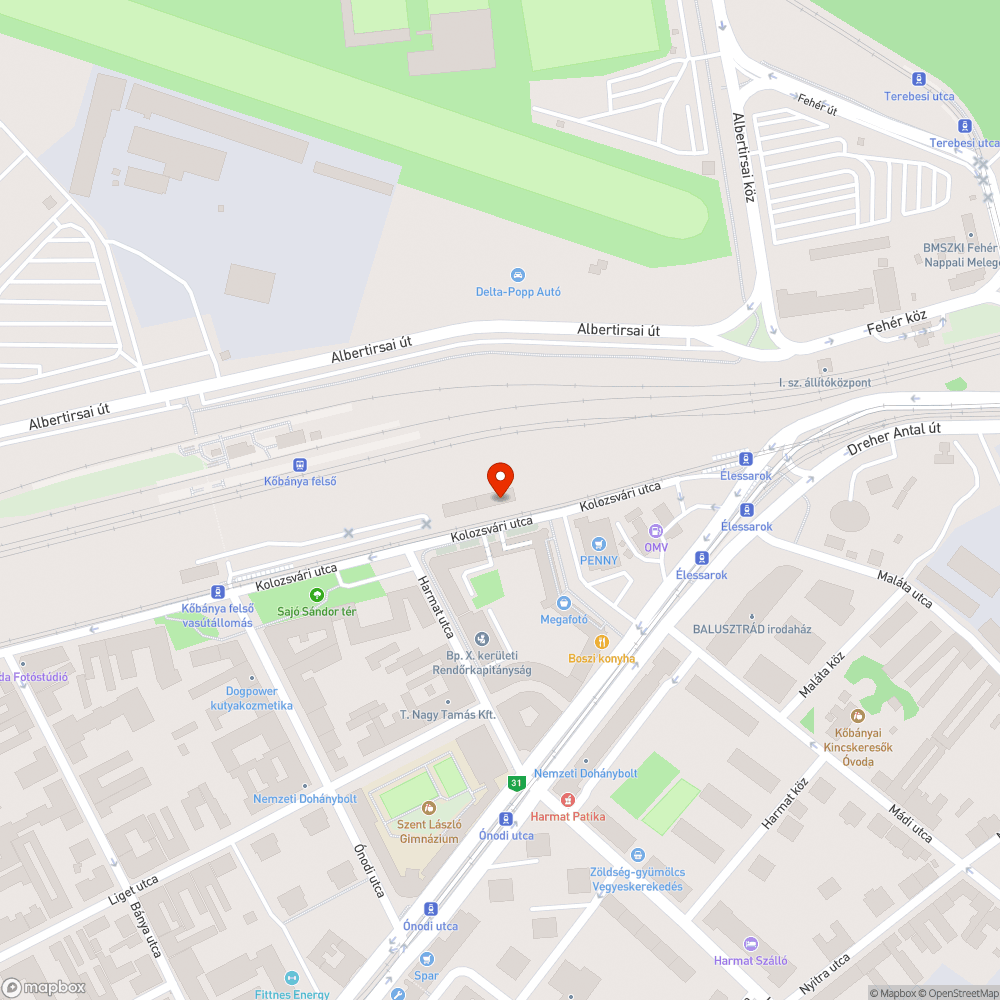 Szegélyfelújítás az egész Kolozsvári utcai szakaszon bejelentés helye