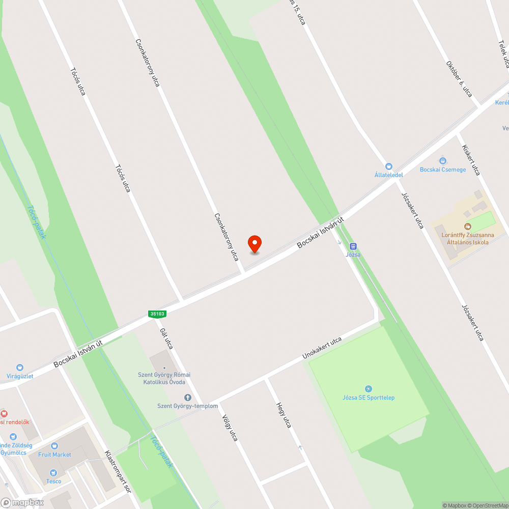 Lekopott buszmegálló felfestés bejelentés helye