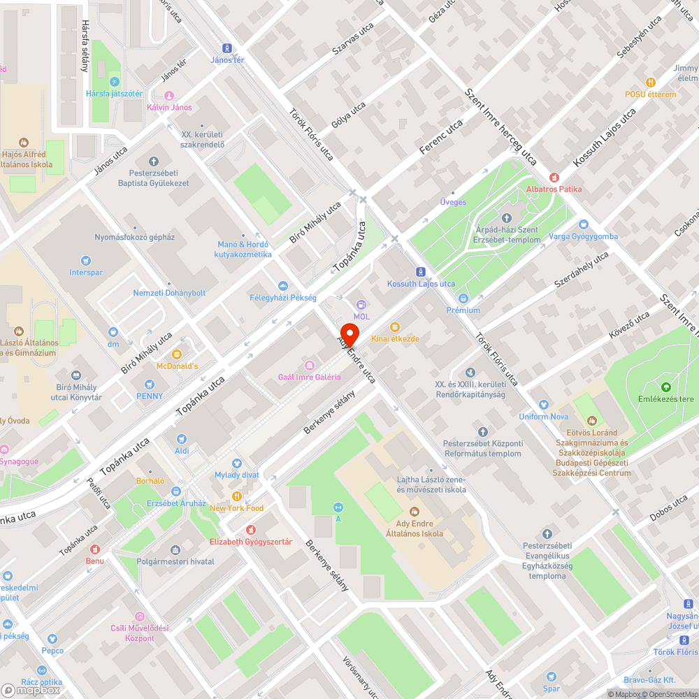 Kátyú bejelentés helye