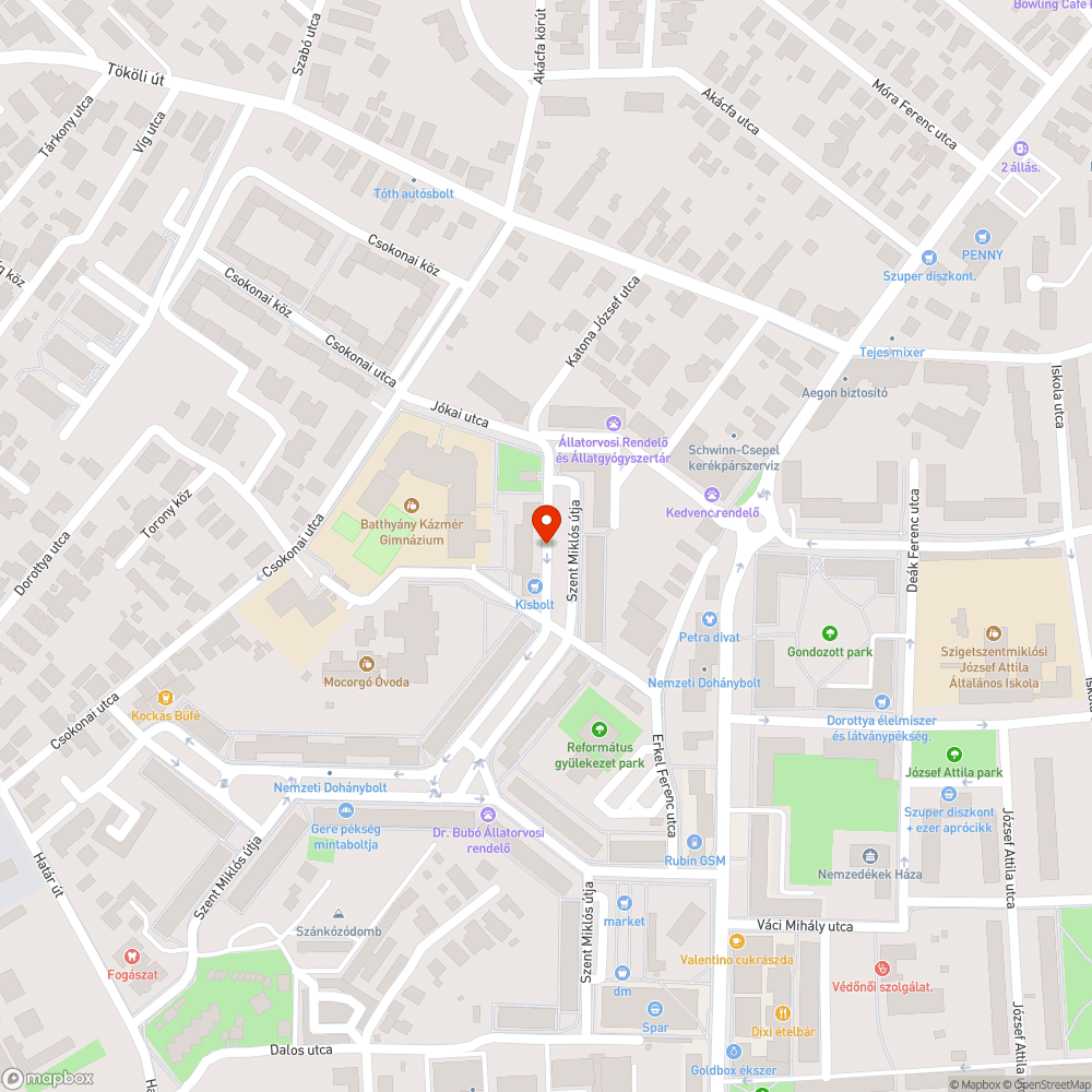 Kátyú bejelentés helye