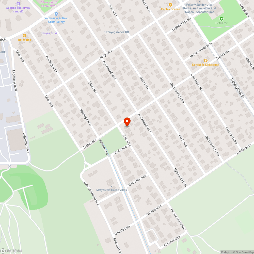 Kiszáradt fa bejelentés helye