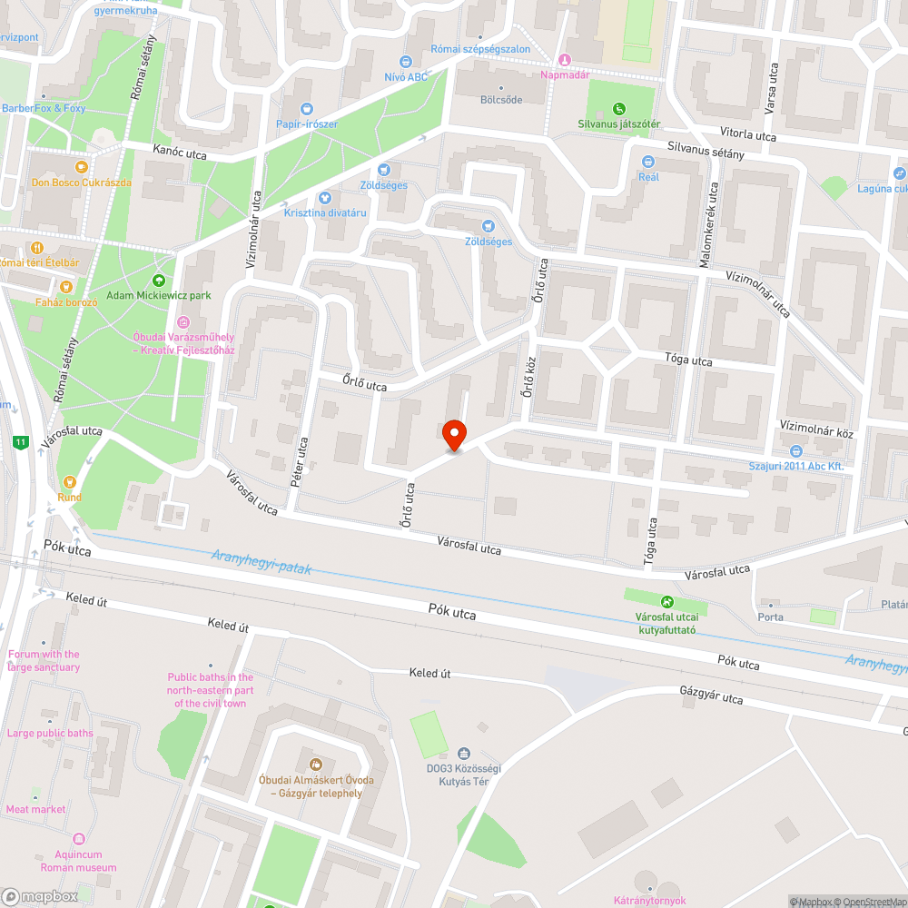 Beszakadt út bejelentés helye