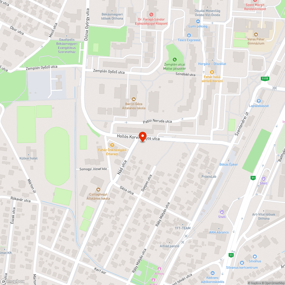 Kihasználatlan, lepukkant zöldterület bejelentés helye