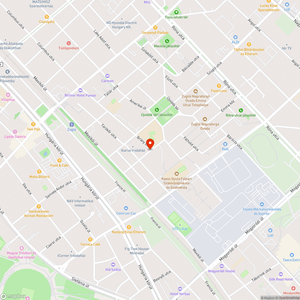 Kiszáradt fa bejelentés helye