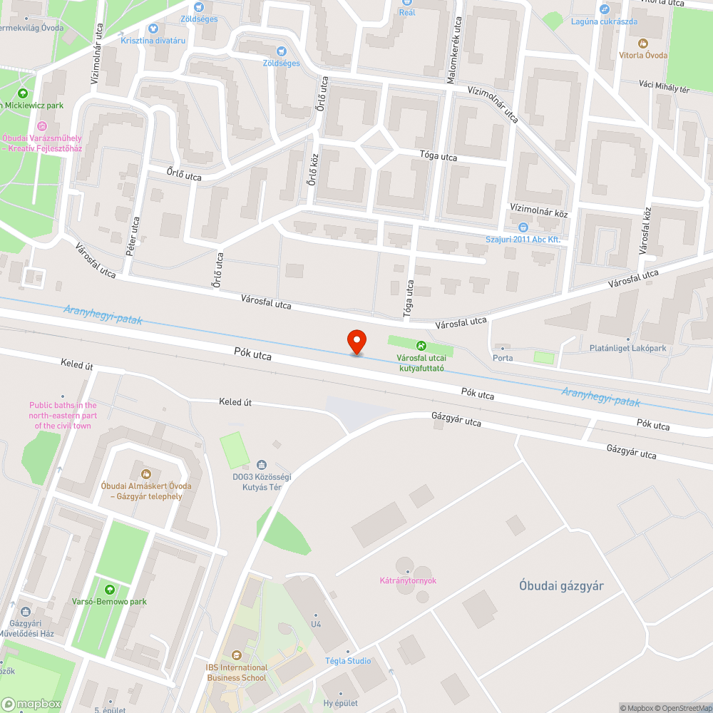 Pók utca zöld felületek, graffiti bejelentés helye