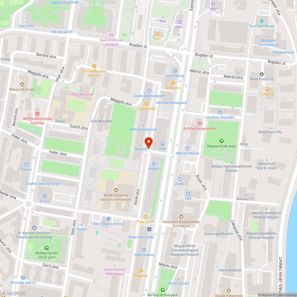 Kátyúk a Kerék utcában bejelentés helye