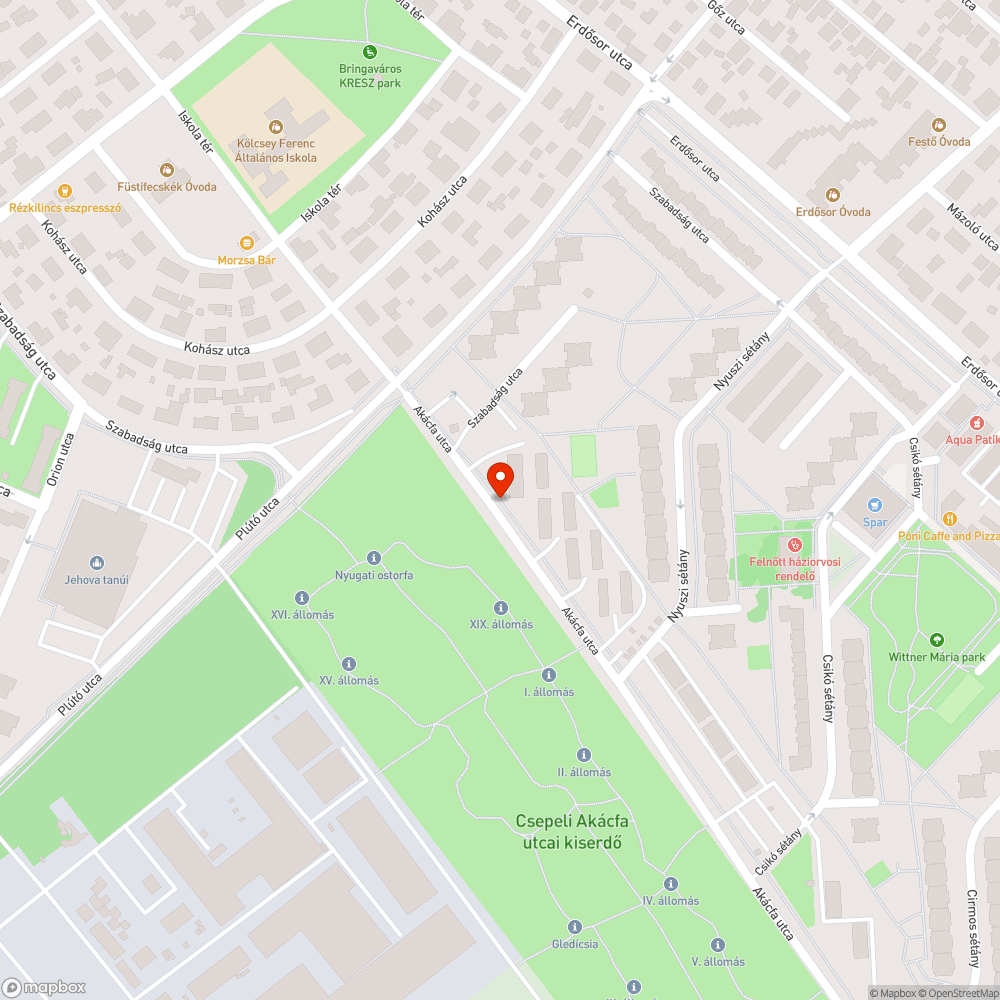 Hiányzó szakasz bejelentés helye