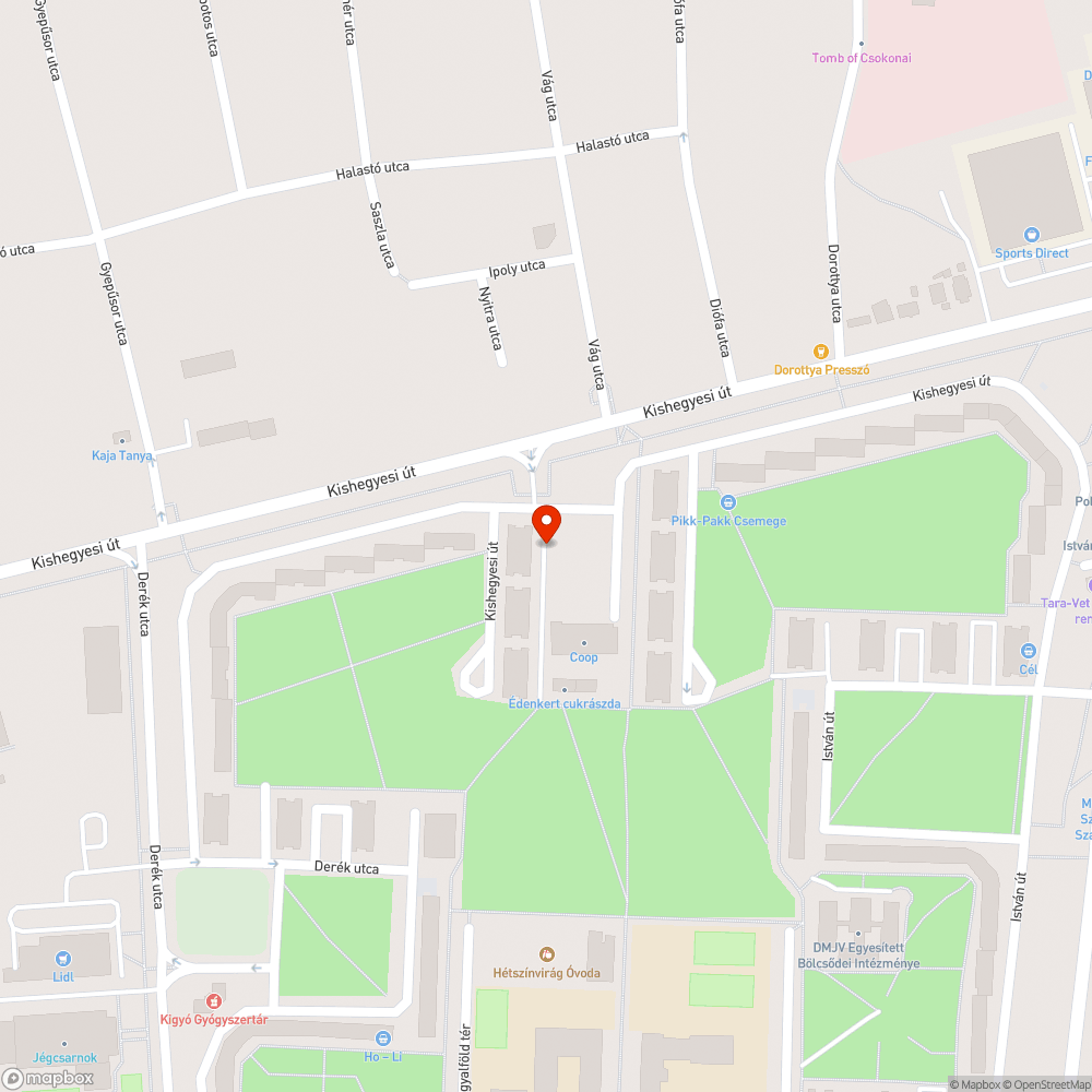 Elhagyott pad bejelentés helye