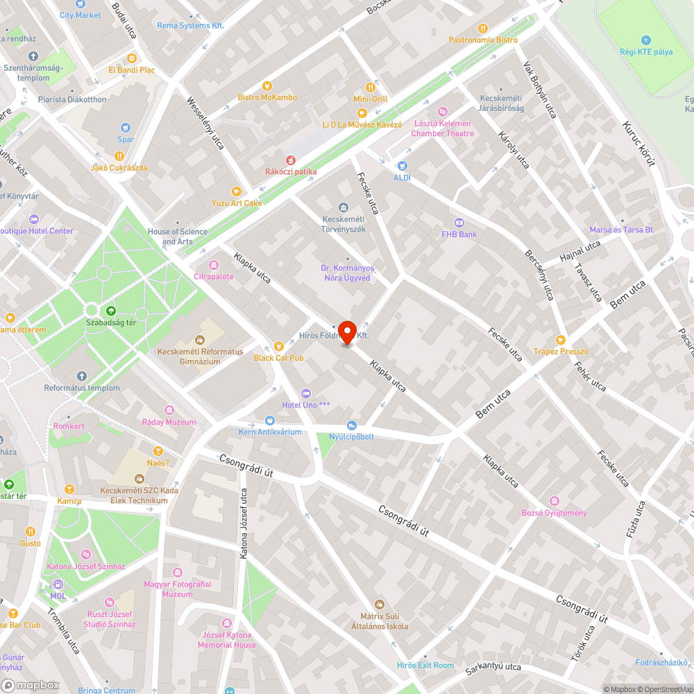 Üres oszlop bejelentés helye