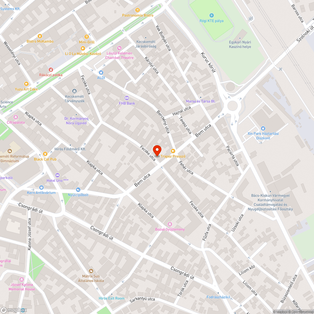 Üres fahely bejelentés helye