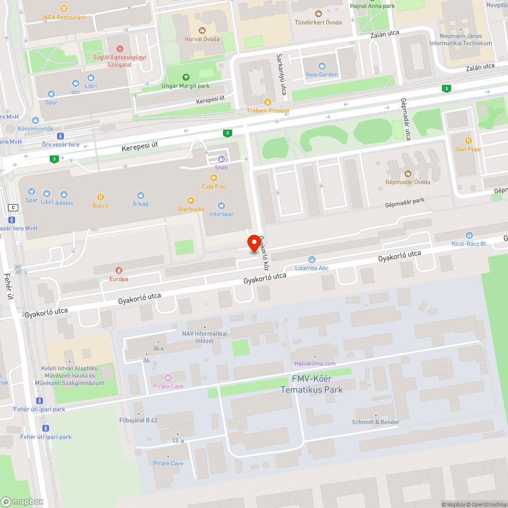 Megdőlt parkoló tábla bejelentés helye