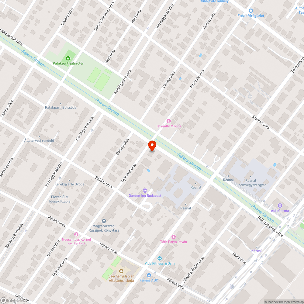 Gyarmat utca patak felőli vége szemetes bejelentés helye