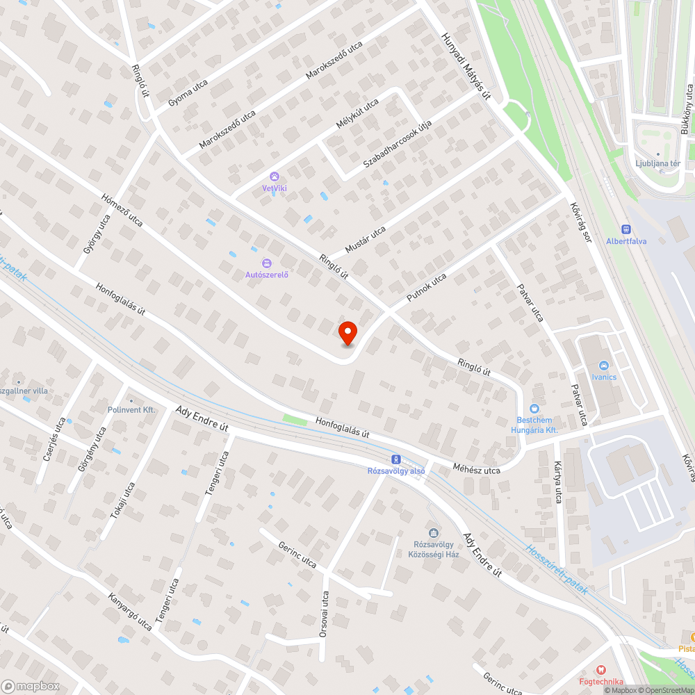 Nem működő lámpa a Hómező utca kanyarulatában bejelentés helye