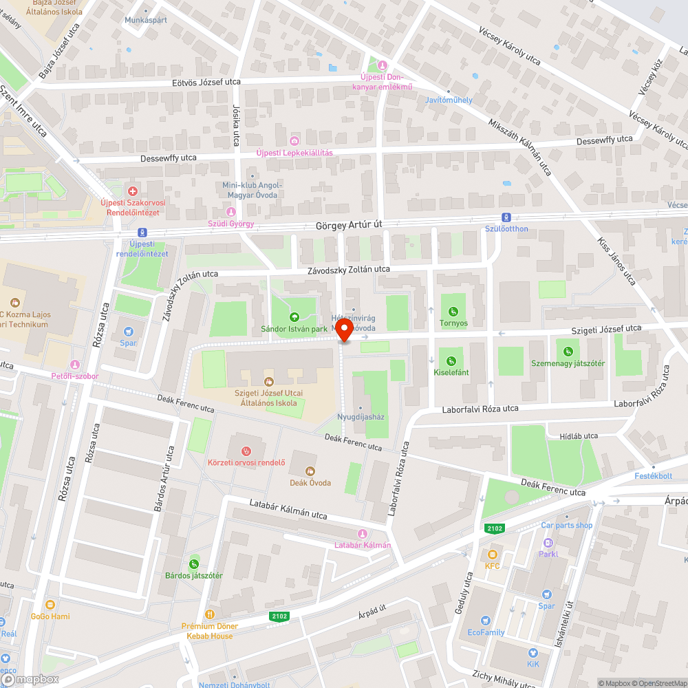 Magára hagyott autó bejelentés helye