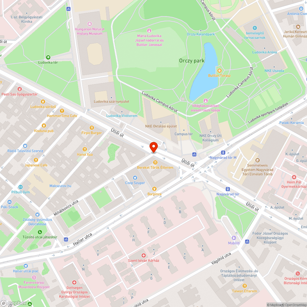 Kátyú a Mihálkovics utca végén. bejelentés helye