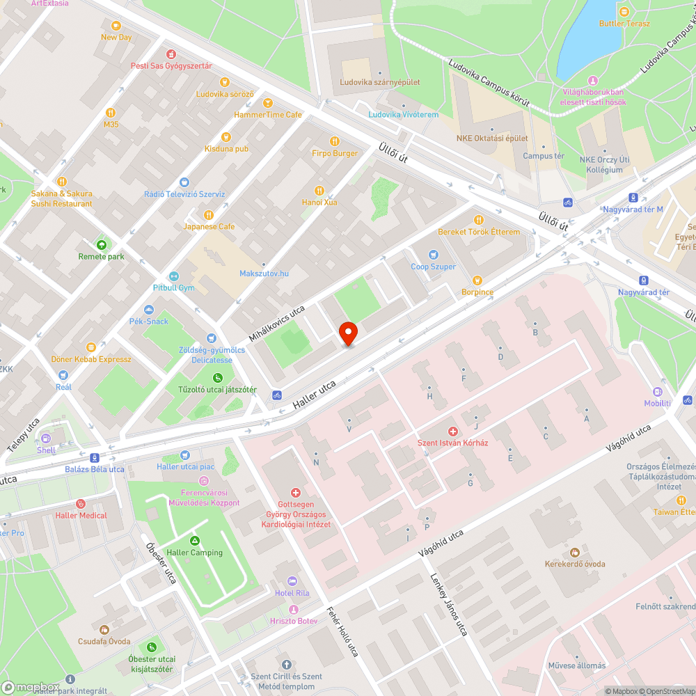 Kátyúk bejelentés helye