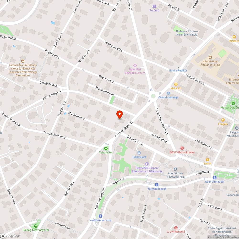 Németvölgyi út 63. kiszáradt fa bejelentés helye