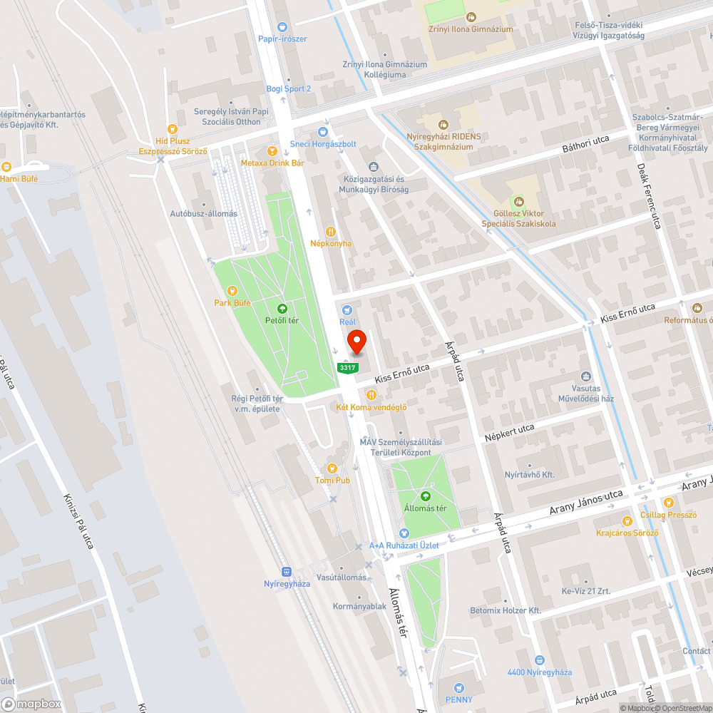 Petőfi út 22 botlásveszélyes fedlap bejelentés helye