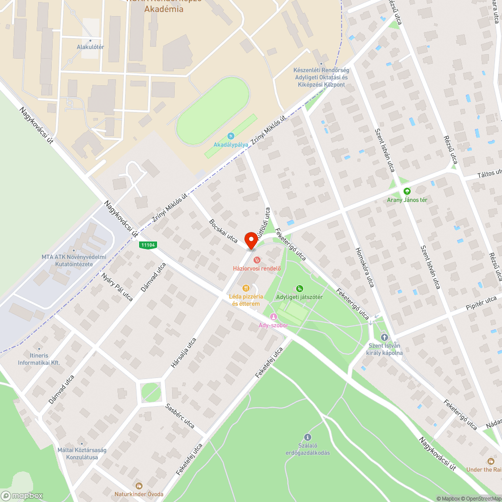 Kátyú bejelentés helye