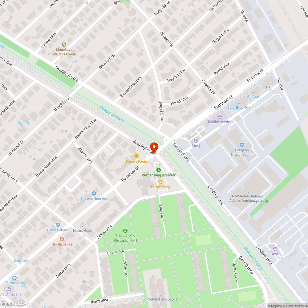 Lebillent fényterelő bejelentés helye