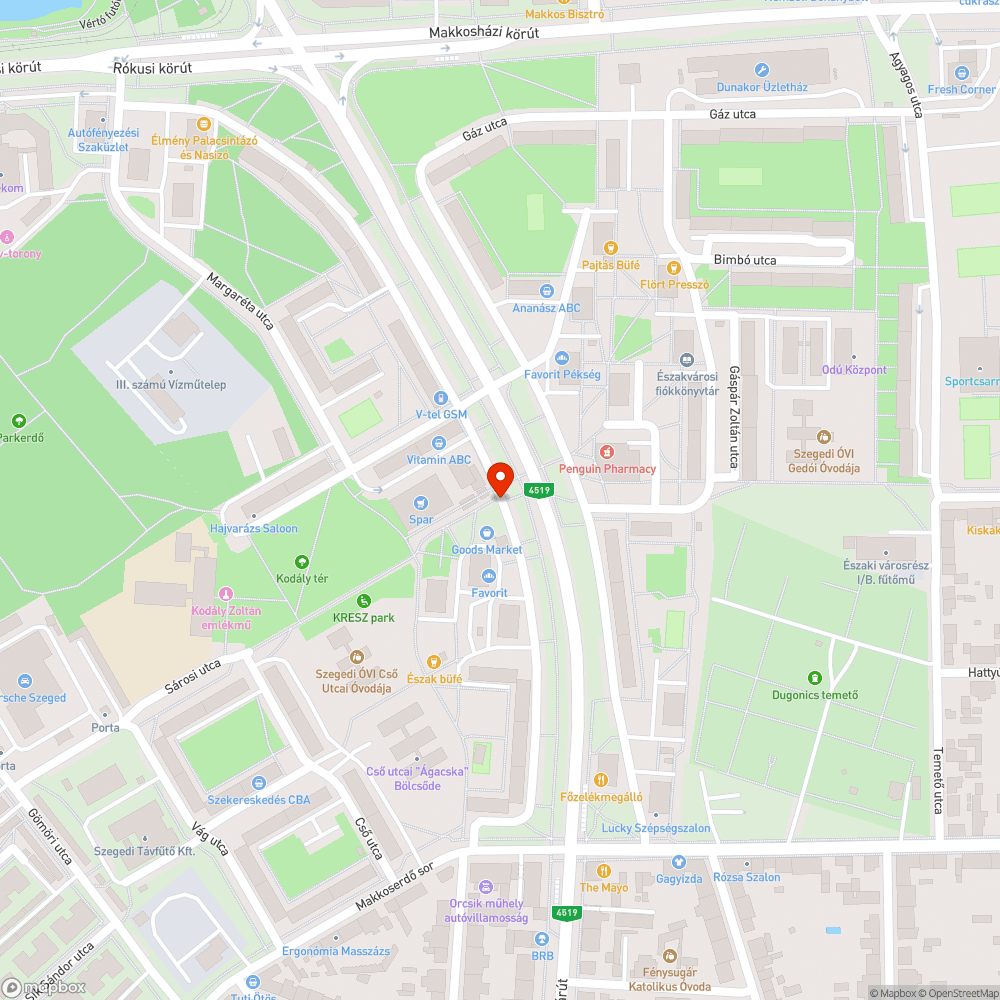 Balesetveszélyes járda bejelentés helye