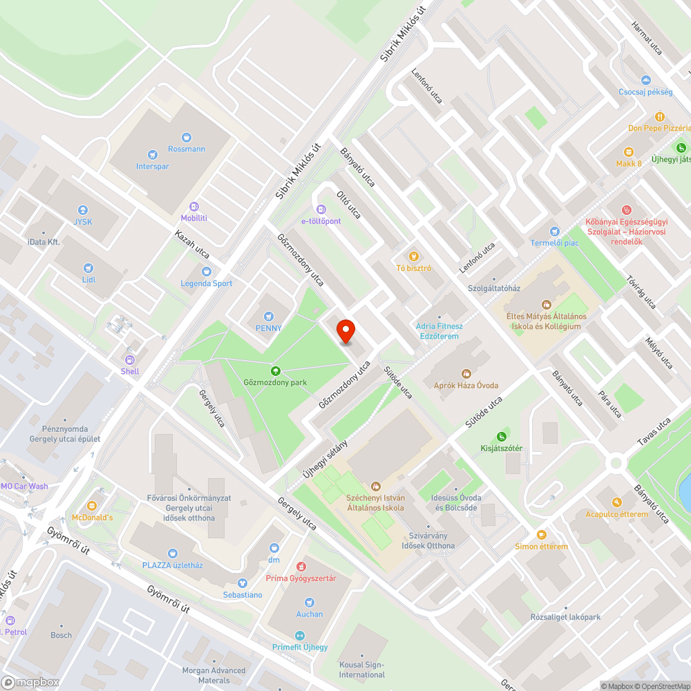 Problémás járda bejelentés helye