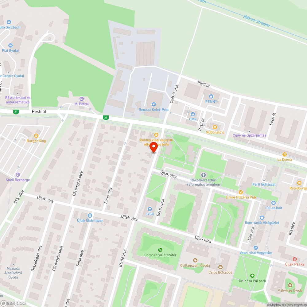 Elpusztult sün bejelentés helye