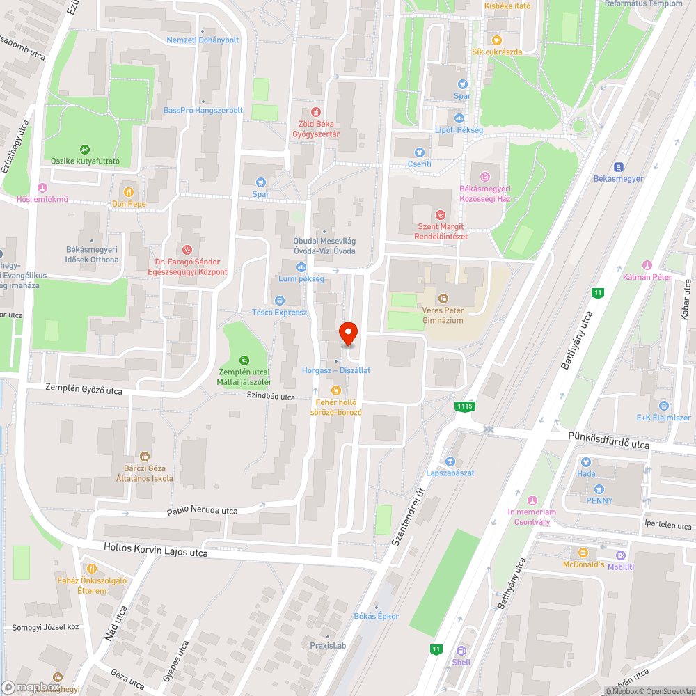 Kátyúk bejelentés helye