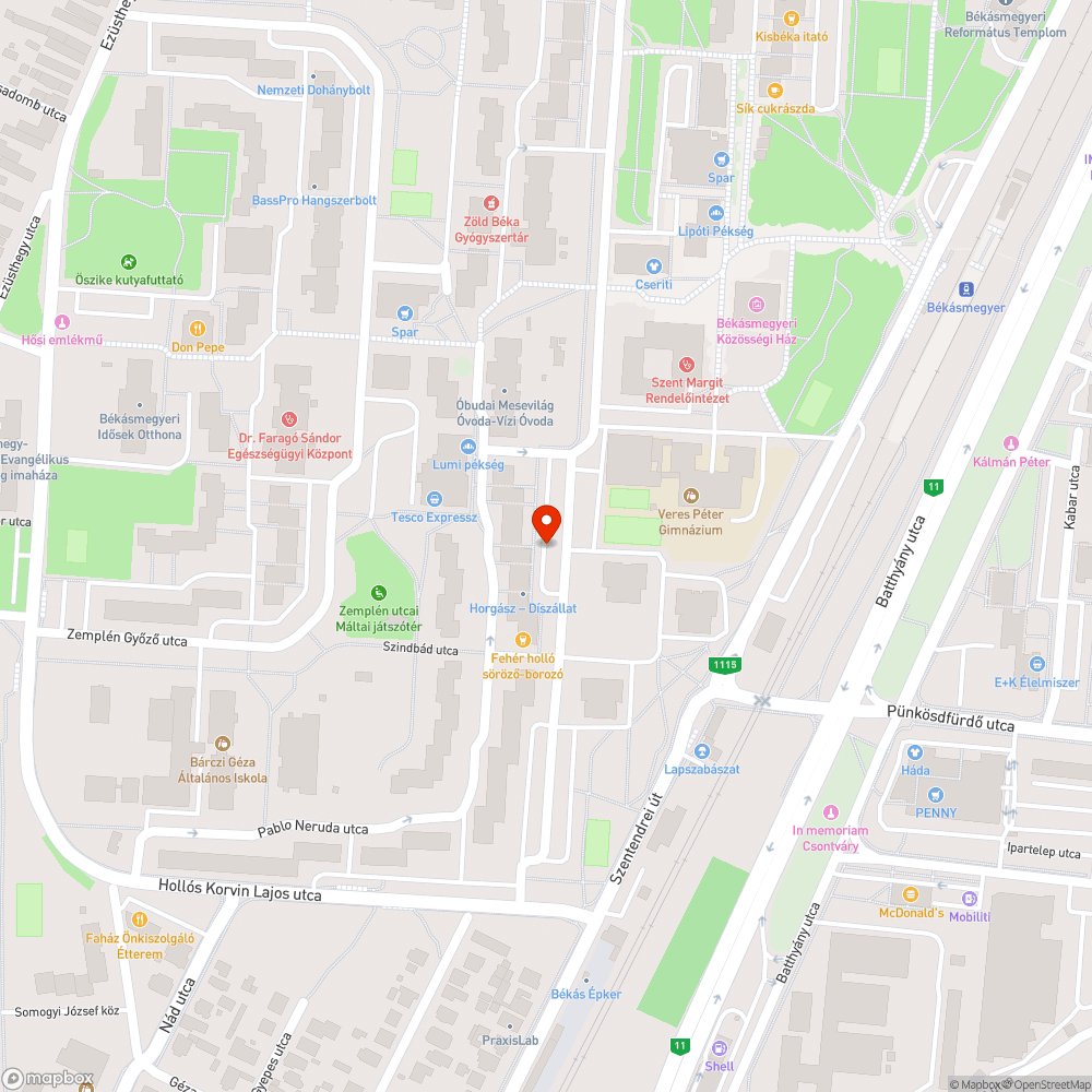 Beszakadt parkoló bejelentés helye