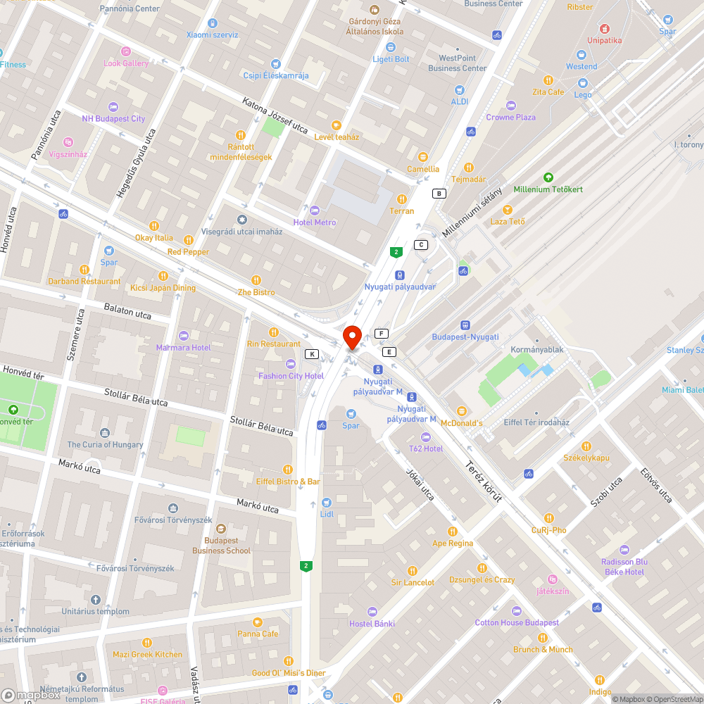 Hibás kerékpárút bejelentés helye