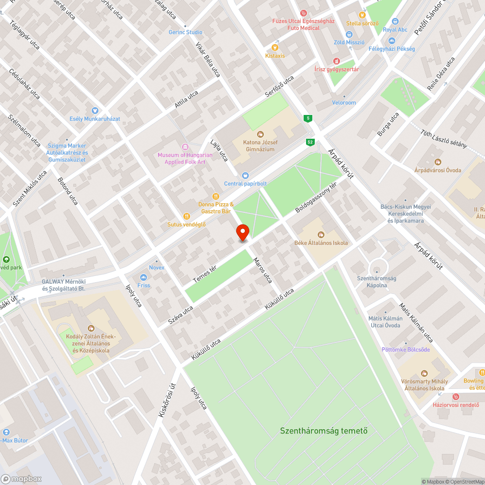 Megdőlt tábla bejelentés helye