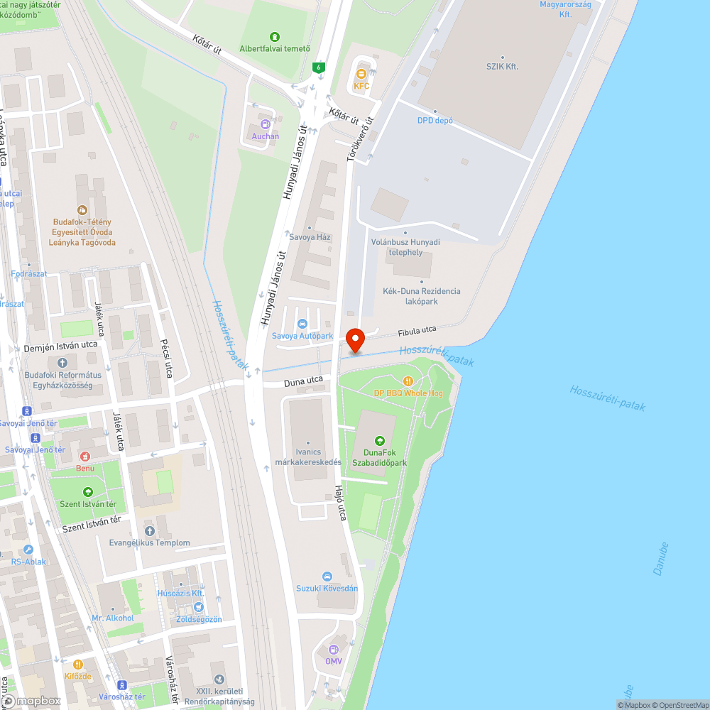 Áruházi bevásárlókocsi a vízben bejelentés helye