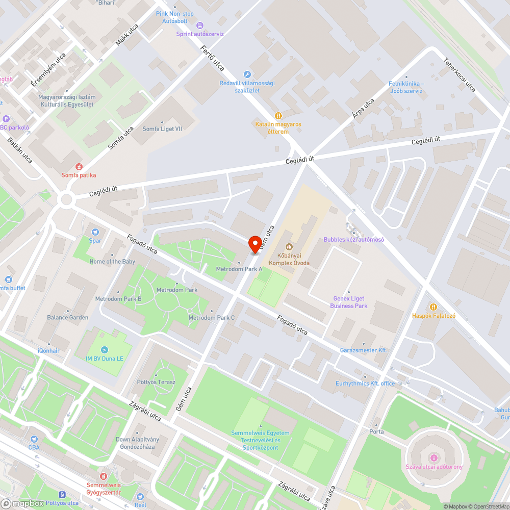 Nagy a gaz a Gém utcában! bejelentés helye