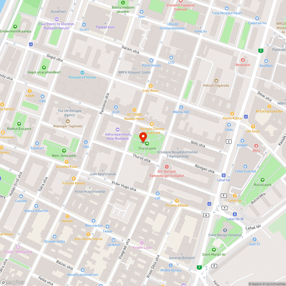 Thurzó park WC bejelentés helye