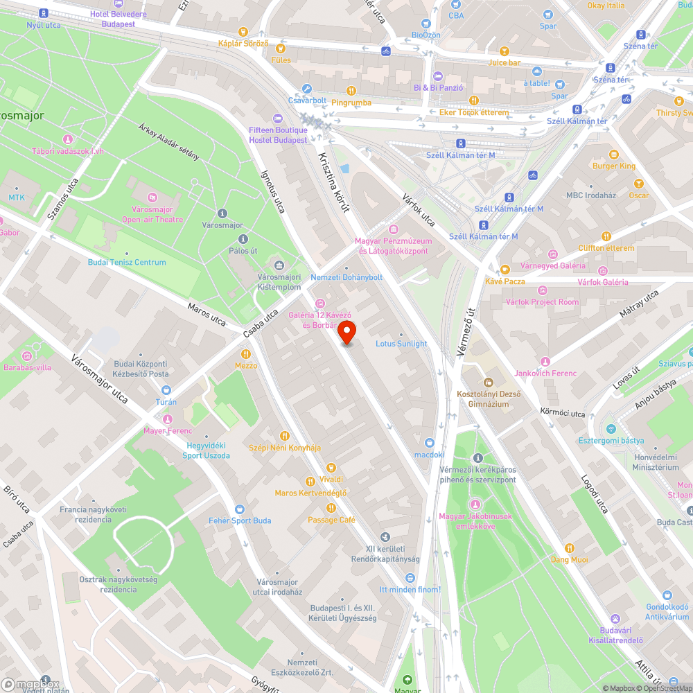 Úttestre és járdára lógó fák lombkoronája bejelentés helye