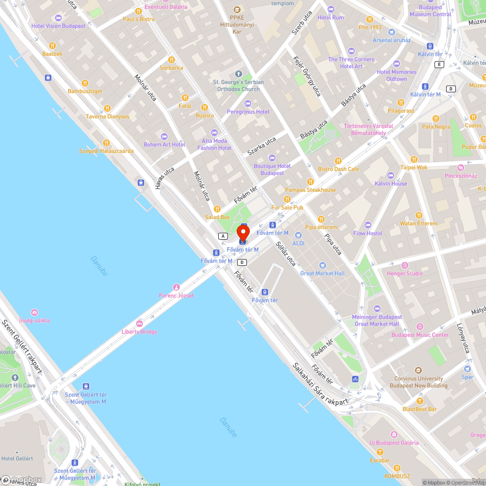 Fővám téri villamosmegálló - közvilágítás és kosz bejelentés helye