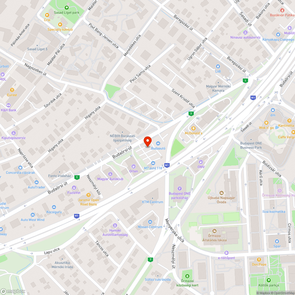 Műszaki nélküli elhagyott jármű bejelentés helye