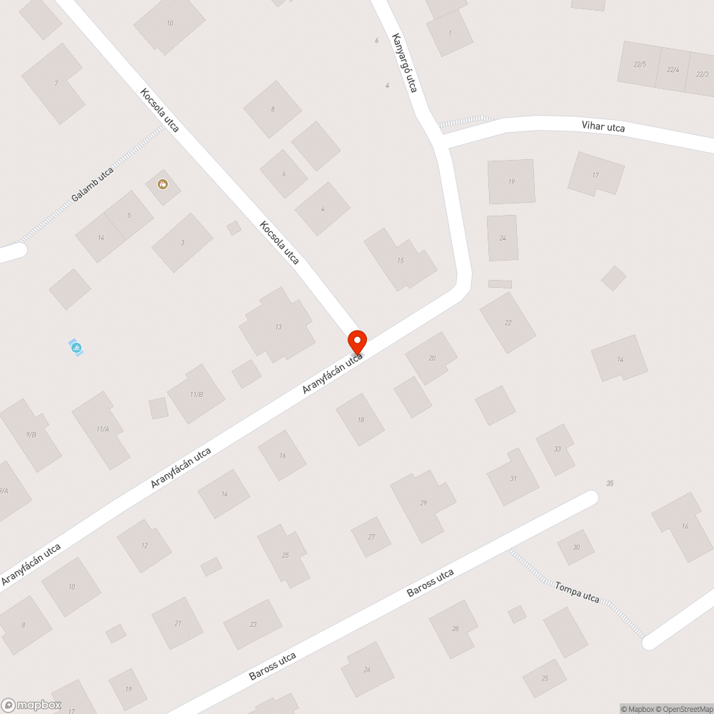 Kiégett utcai lámpa bejelentés helye